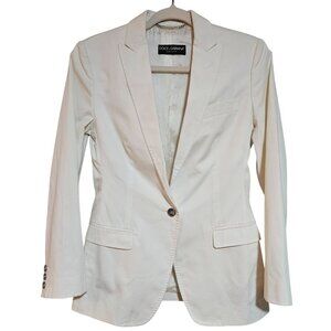 Silk Dolce & Gabbana Women's White Blazer Jacket Italy 38 Elegant Designer Fully